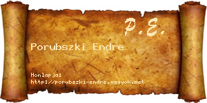 Porubszki Endre névjegykártya